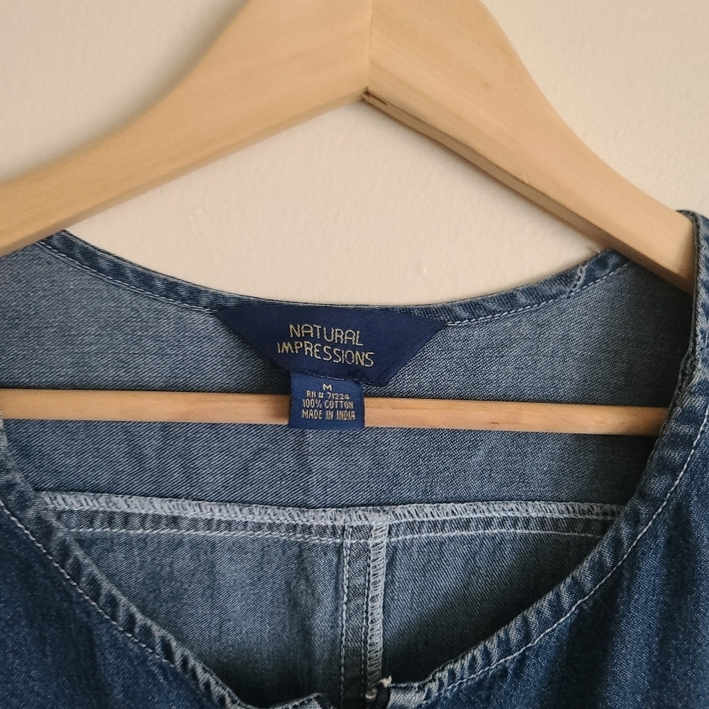 Natural Impressions Women's Jean Denim Dress Jumper vintage sz m - Picture 5 of 5